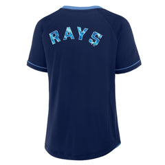 Tampa Bay Rays Fanatics Women's League Diva Star Raglan V-Neck T-Shirt - MLB T-shirts