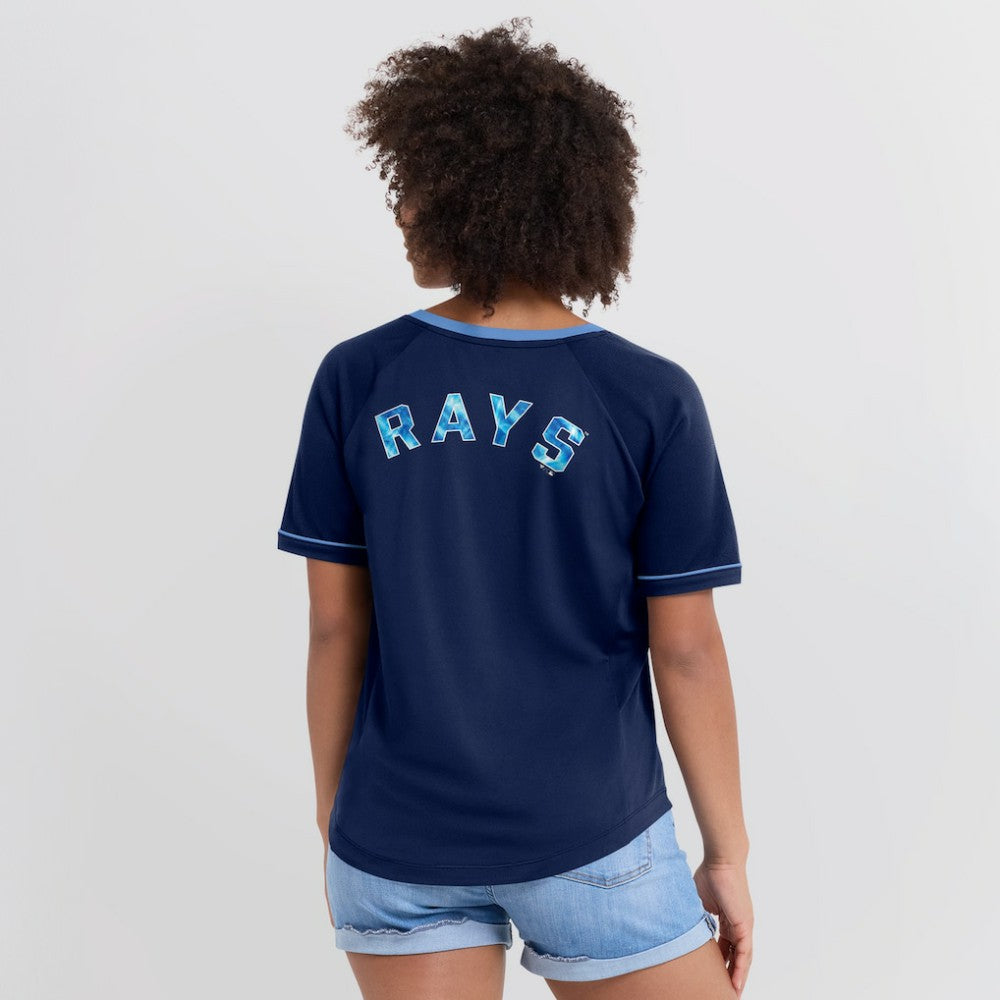 Tampa Bay Rays Fanatics Women's League Diva Star Raglan V-Neck T-Shirt - MLB T-shirts