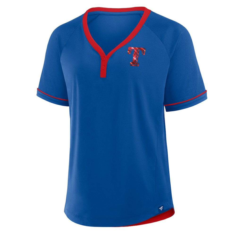 Texas Rangers Fanatics Women's League Diva Star Raglan V-Neck T-Shirt - MLB T-shirts