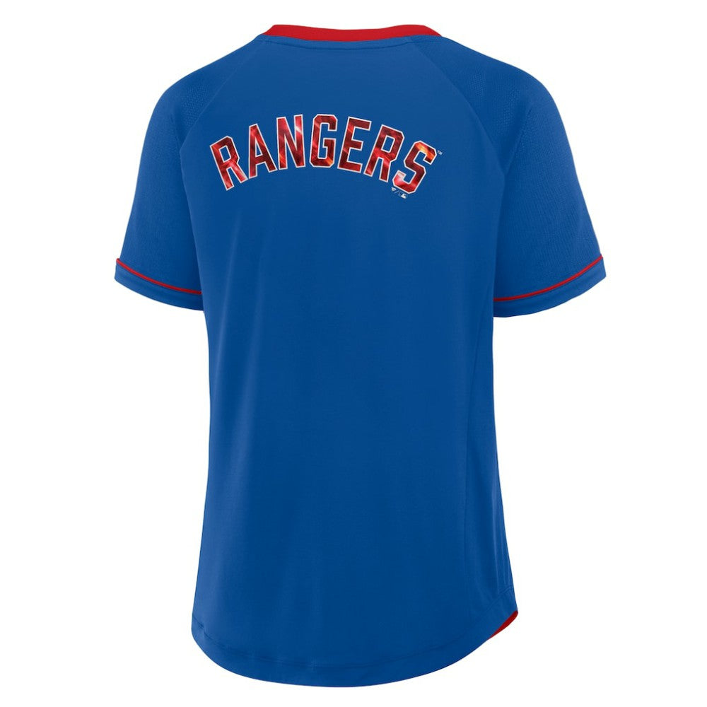 Texas Rangers Fanatics Women's League Diva Star Raglan V-Neck T-Shirt - MLB T-shirts