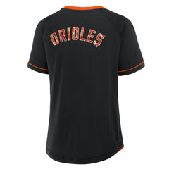 Baltimore Orioles Fanatics Women's League Diva Star Raglan V-Neck T-Shirt - MLB T-shirts