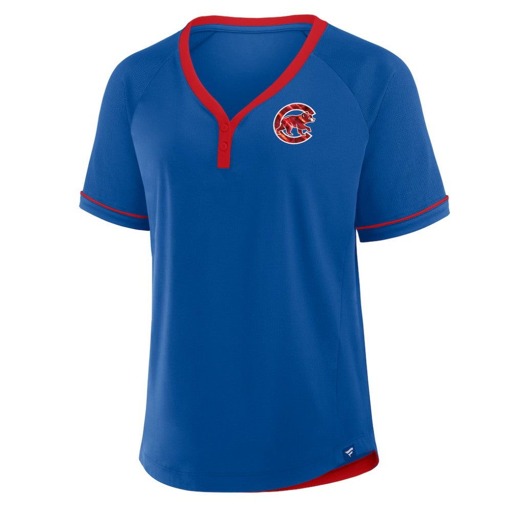 Chicago Cubs Fanatics Women's League Diva Star Raglan V-Neck T-Shirt - MLB T-shirts