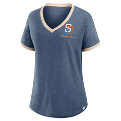 San Diego Padres Fanatics Women's Binge Worthy Stadium Slub V-Neck T-Shirt - MLB T-shirts