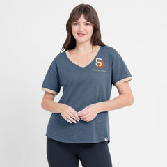 San Diego Padres Fanatics Women's Binge Worthy Stadium Slub V-Neck T-Shirt - MLB T-shirts
