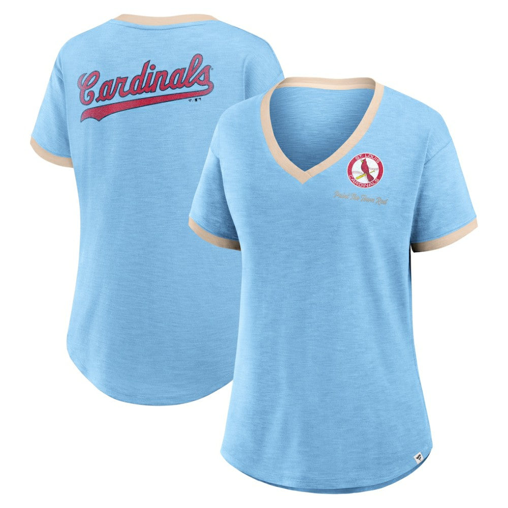 St. Louis Cardinals Fanatics Women's Binge Worthy Stadium Slub V-Neck T-Shirt - MLB T-shirts
