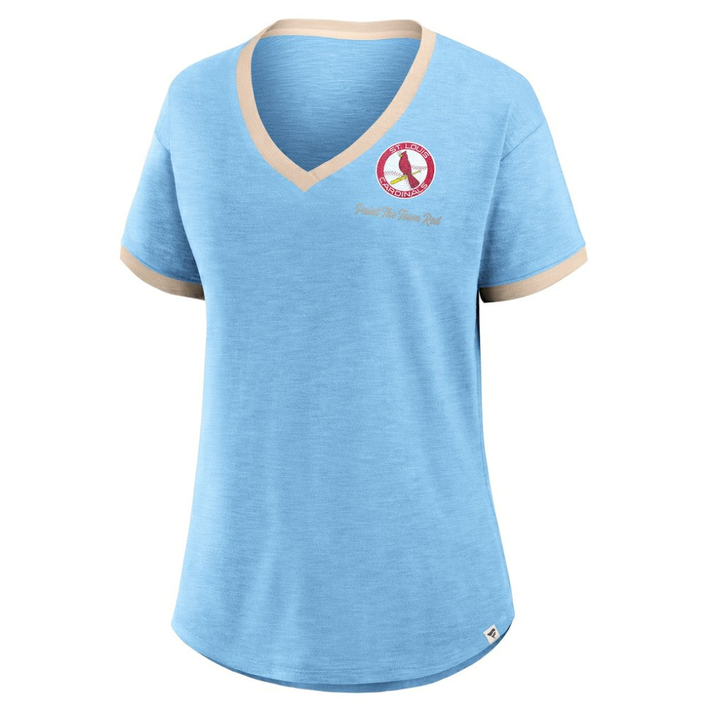 St. Louis Cardinals Fanatics Women's Binge Worthy Stadium Slub V-Neck T-Shirt - MLB T-shirts
