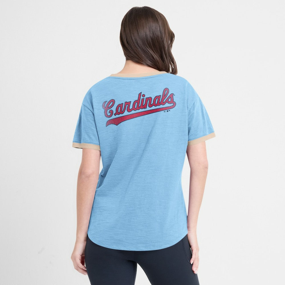 St. Louis Cardinals Fanatics Women's Binge Worthy Stadium Slub V-Neck T-Shirt - MLB T-shirts