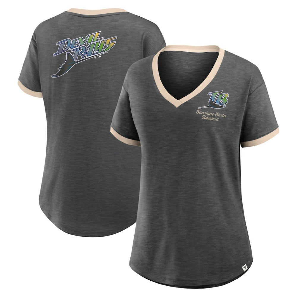Tampa Bay Rays Fanatics Women's Binge Worthy Stadium Slub V-Neck T-Shirt - MLB T-shirts