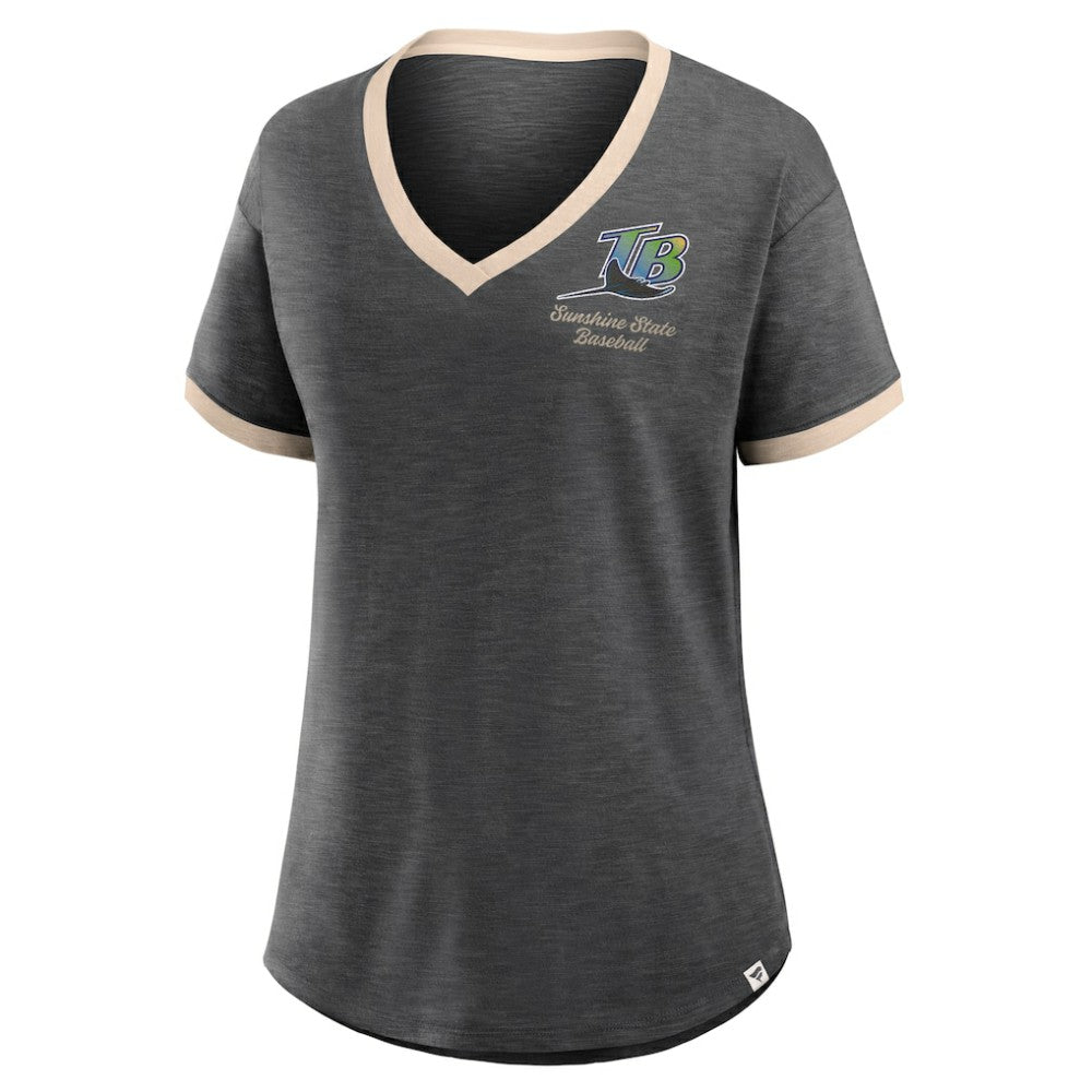Tampa Bay Rays Fanatics Women's Binge Worthy Stadium Slub V-Neck T-Shirt - MLB T-shirts
