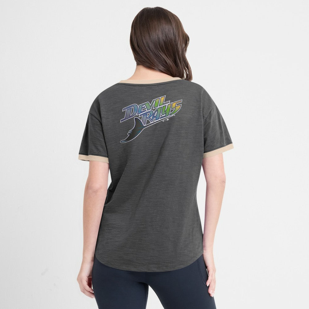 Tampa Bay Rays Fanatics Women's Binge Worthy Stadium Slub V-Neck T-Shirt - MLB T-shirts