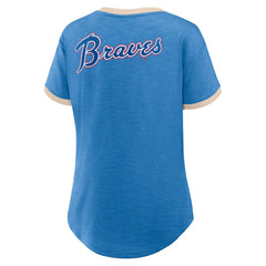 Atlanta Braves Fanatics Women's Binge Worthy Stadium Slub V-Neck T-Shirt - MLB T-shirts