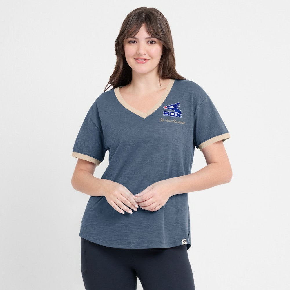 Chicago White Sox Fanatics Women's Binge Worthy Stadium Slub V-Neck T-Shirt - MLB T-shirts