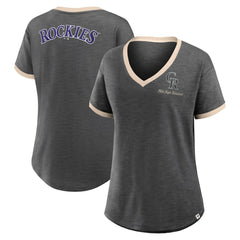 Colorado Rockies Fanatics Women's Binge Worthy Stadium Slub V-Neck T-Shirt - MLB T-shirts