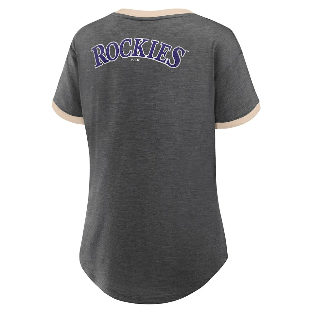 Colorado Rockies Fanatics Women's Binge Worthy Stadium Slub V-Neck T-Shirt - MLB T-shirts