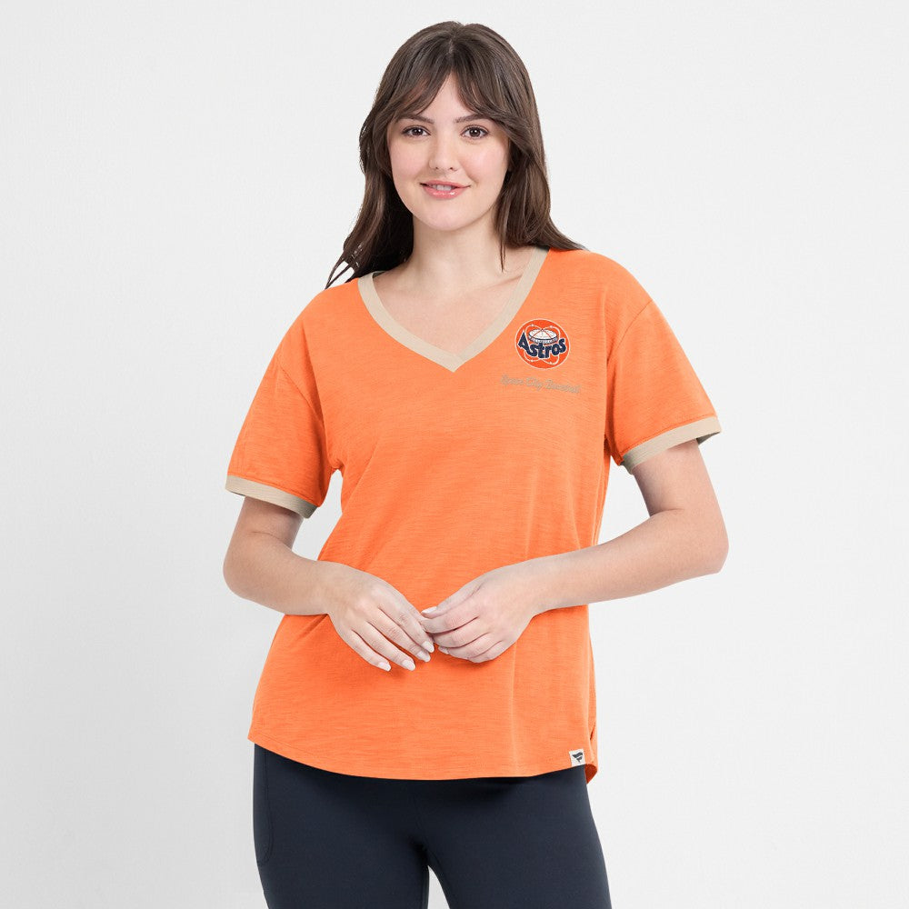 Houston Astros Fanatics Women's Binge Worthy Stadium Slub V-Neck T-Shirt - MLB T-shirts