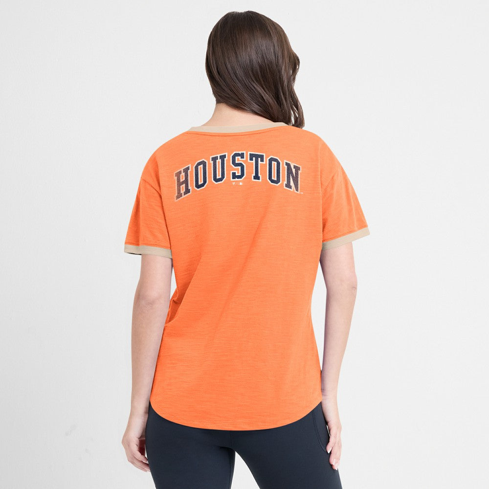 Houston Astros Fanatics Women's Binge Worthy Stadium Slub V-Neck T-Shirt - MLB T-shirts