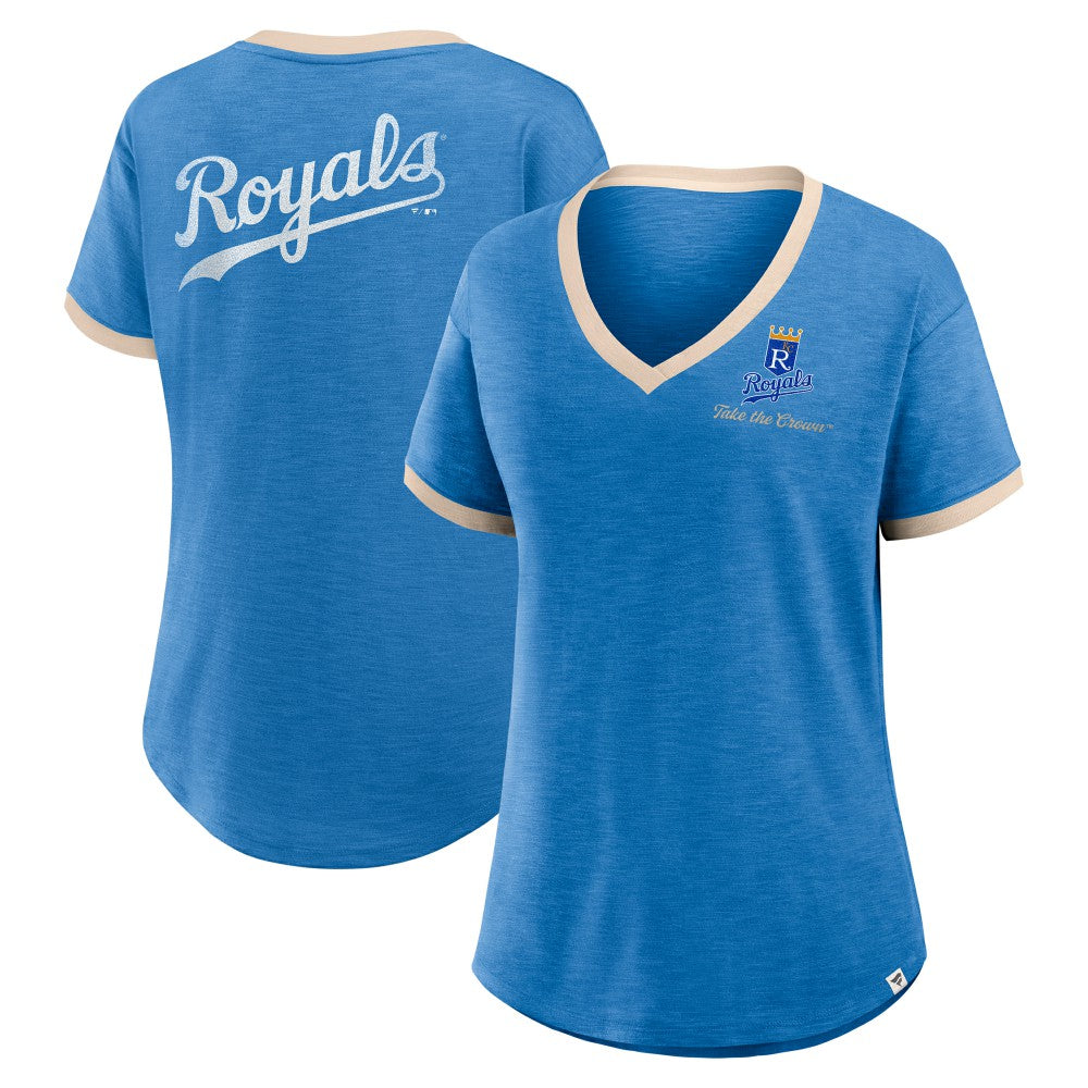 Kansas City Royals Fanatics Women's Binge Worthy Stadium Slub V-Neck T-Shirt - MLB T-shirts