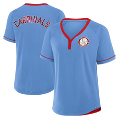 St. Louis Cardinals Fanatics Women's Cooperstown Collection League Diva V-Neck T-Shirt - MLB T-shirts
