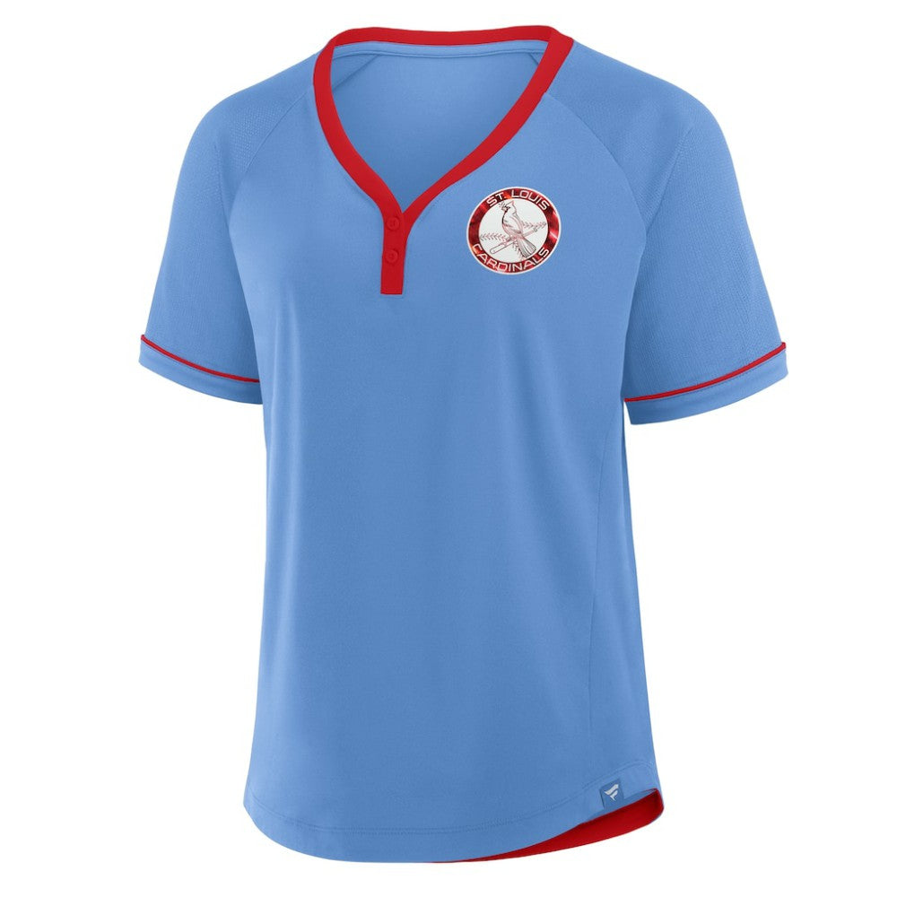 St. Louis Cardinals Fanatics Women's Cooperstown Collection League Diva V-Neck T-Shirt - MLB T-shirts