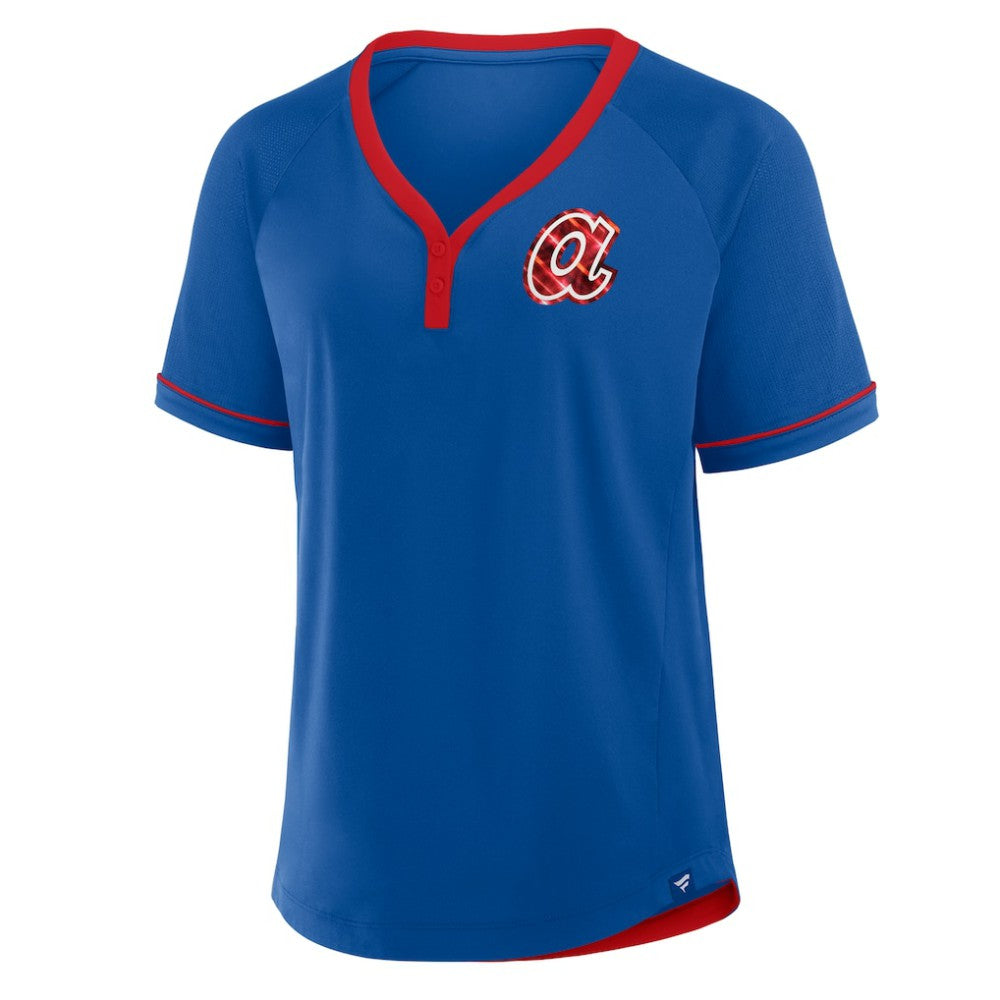 Atlanta Braves Fanatics Women's Cooperstown Collection League Diva Raglan V-Neck T-Shirt - MLB T-shirts
