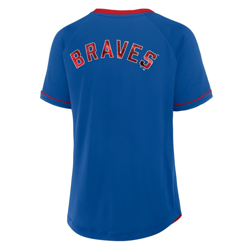 Atlanta Braves Fanatics Women's Cooperstown Collection League Diva Raglan V-Neck T-Shirt - MLB T-shirts