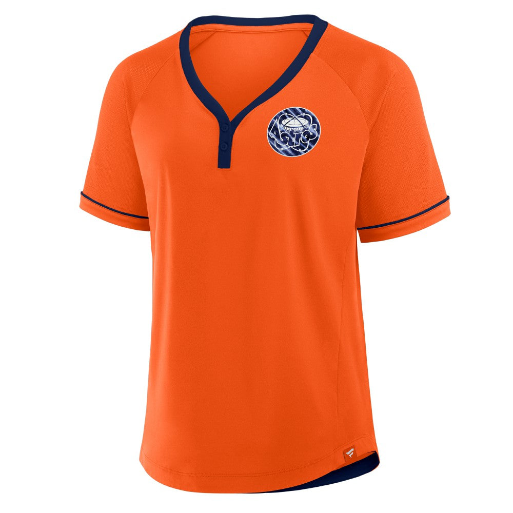 Houston Astros Fanatics Women's Cooperstown Collection League Diva Raglan V-Neck T-Shirt - MLB T-shirts