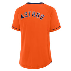 Houston Astros Fanatics Women's Cooperstown Collection League Diva Raglan V-Neck T-Shirt - MLB T-shirts