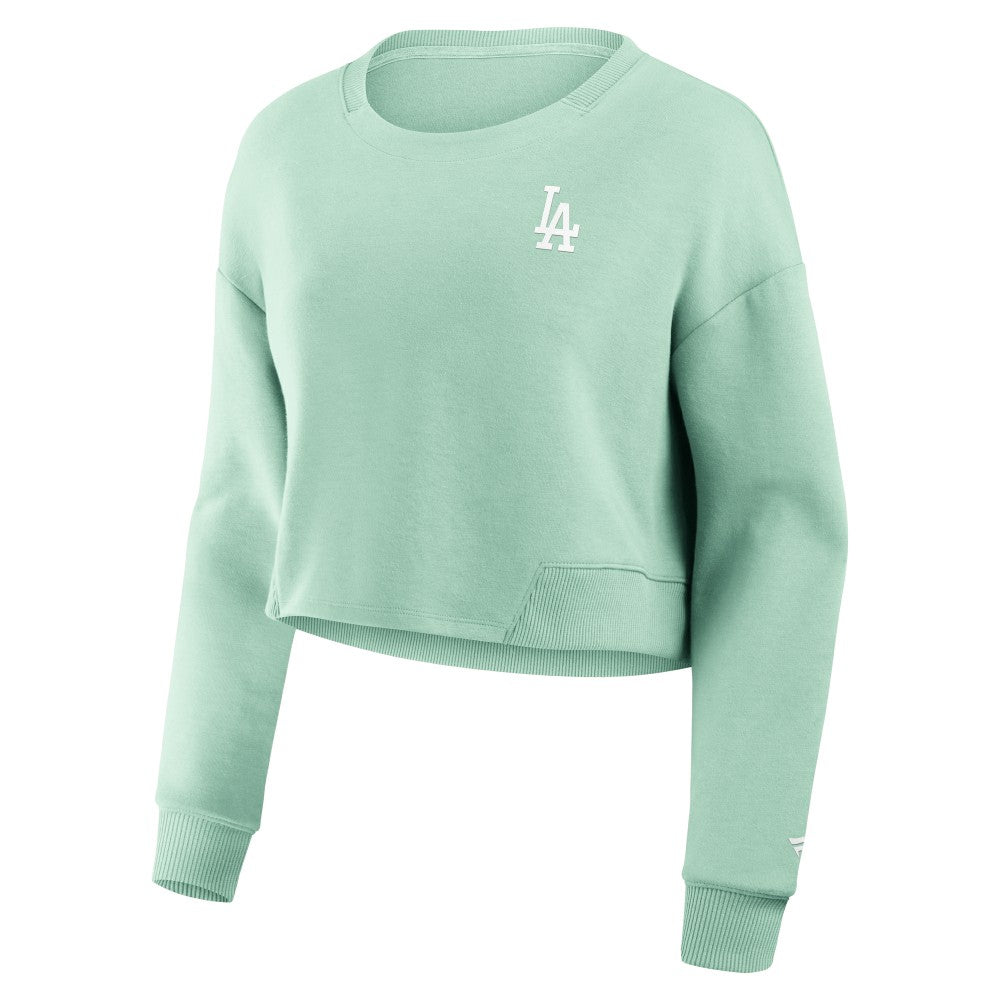 Los Angeles Dodgers Fanatics Women's Studio Cropped Pullover Sweatshirt - MLB Pullover