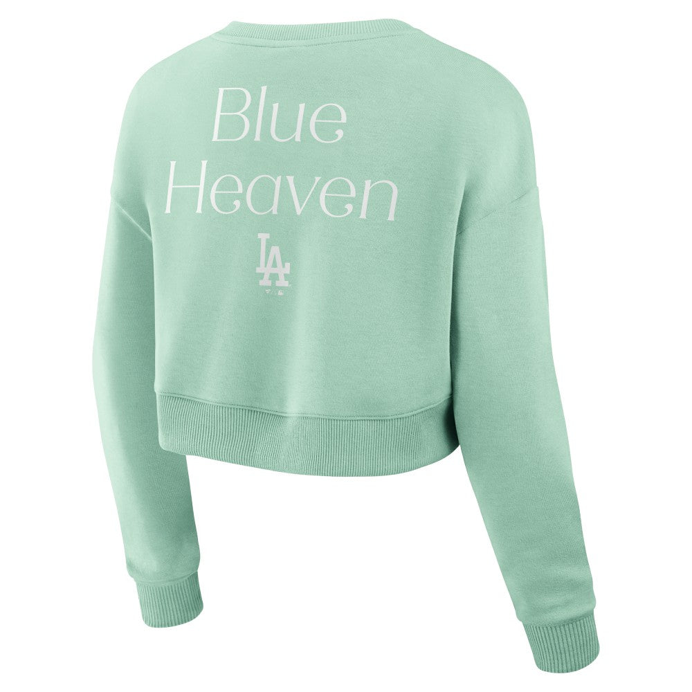 Los Angeles Dodgers Fanatics Women's Studio Cropped Pullover Sweatshirt - MLB Pullover