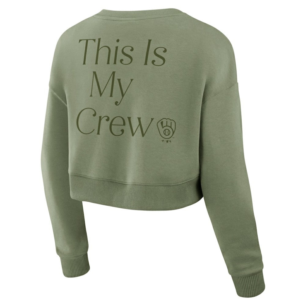 Milwaukee Brewers Fanatics Women's Studio Cropped Pullover Sweatshirt - MLB Pullover