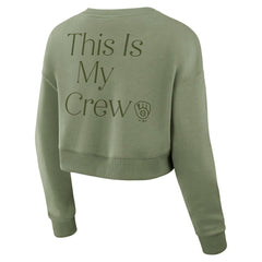 Milwaukee Brewers Fanatics Women's Studio Cropped Pullover Sweatshirt - MLB Pullover