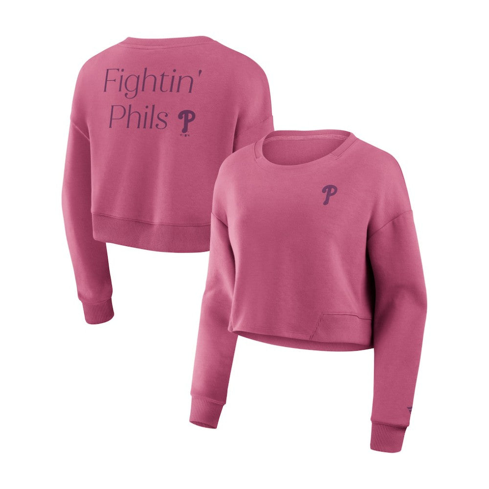 Philadelphia Phillies Fanatics Women's Studio Cropped Pullover Sweatshirt - MLB Pullover