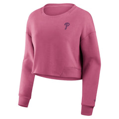 Philadelphia Phillies Fanatics Women's Studio Cropped Pullover Sweatshirt - MLB Pullover