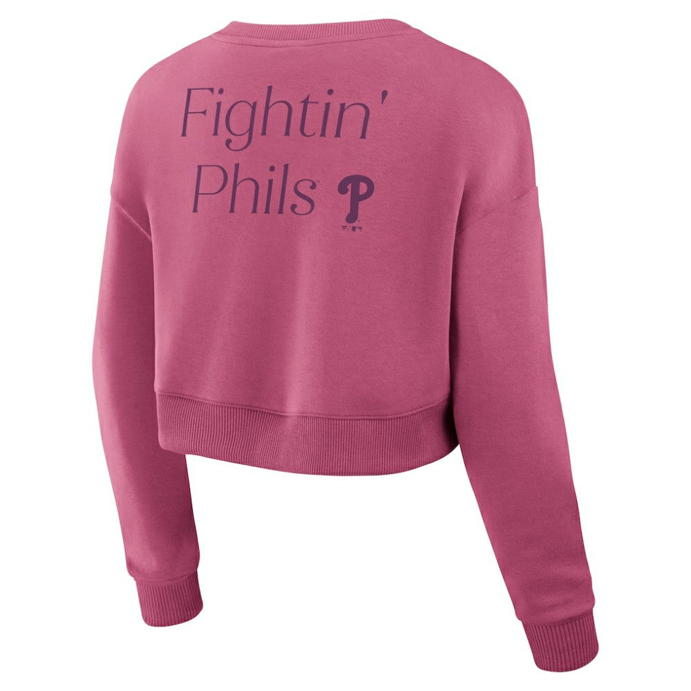 Philadelphia Phillies Fanatics Women's Studio Cropped Pullover Sweatshirt - MLB Pullover