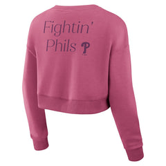 Philadelphia Phillies Fanatics Women's Studio Cropped Pullover Sweatshirt - MLB Pullover