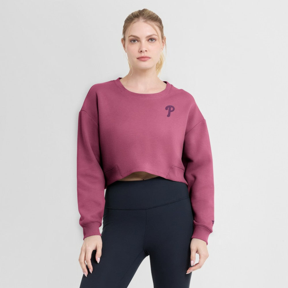 Philadelphia Phillies Fanatics Women's Studio Cropped Pullover Sweatshirt - MLB Pullover