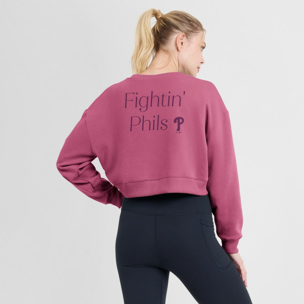Philadelphia Phillies Fanatics Women's Studio Cropped Pullover Sweatshirt - MLB Pullover