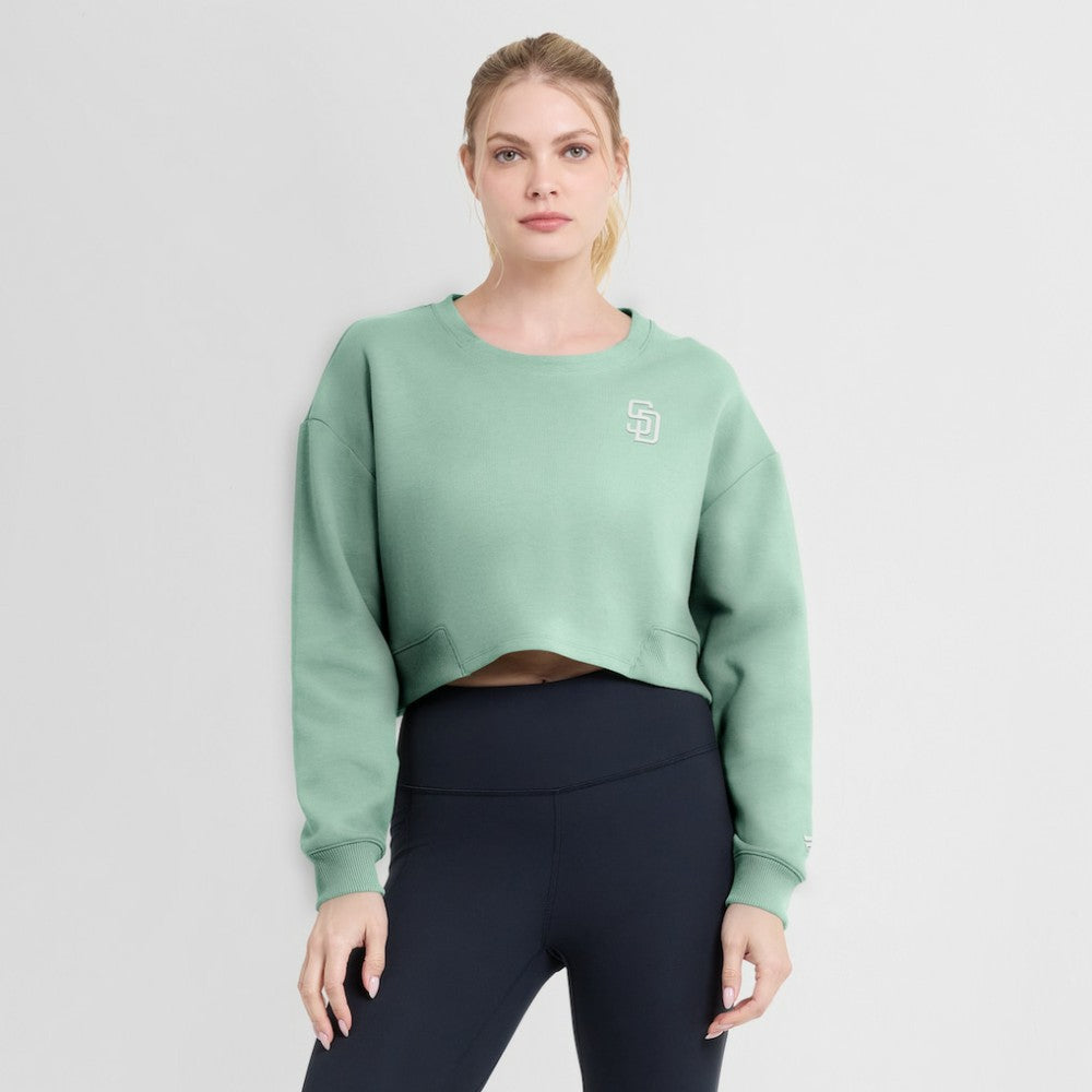 San Diego Padres Fanatics Women's Studio Cropped Pullover Sweatshirt - MLB Pullover