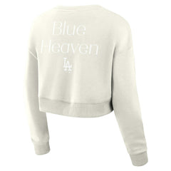 Los Angeles Dodgers Fanatics Women's Studio Cropped Pullover Sweatshirt - MLB Pullover
