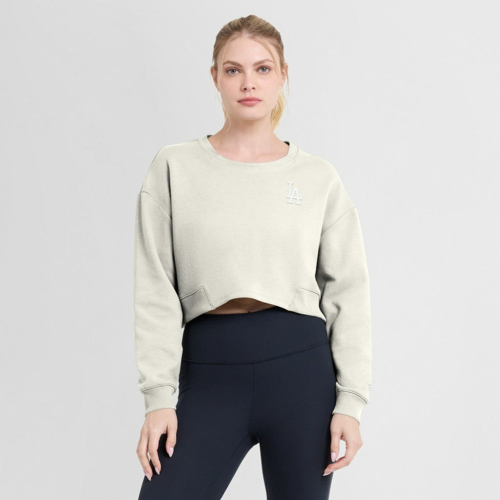 Los Angeles Dodgers Fanatics Women's Studio Cropped Pullover Sweatshirt - MLB Pullover