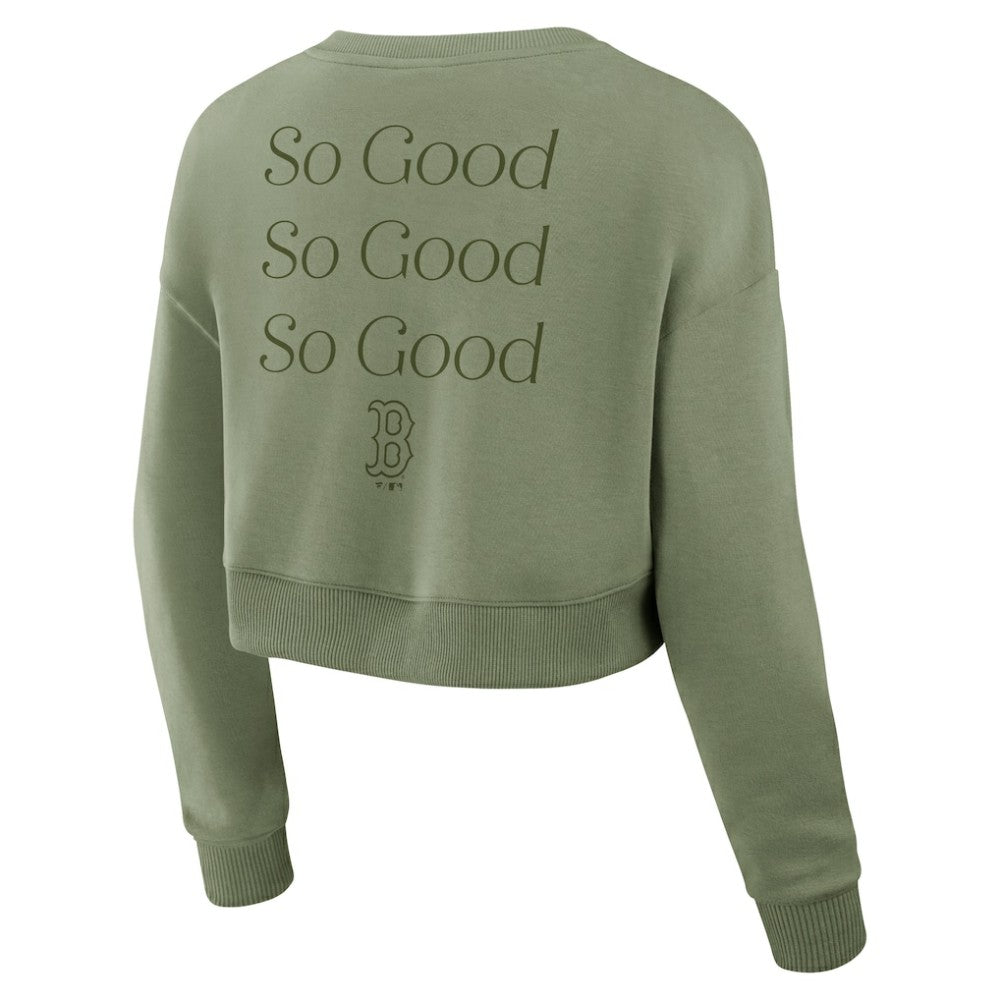 Boston Red Sox Fanatics Women's Studio Cropped Pullover Sweatshirt - MLB Pullover