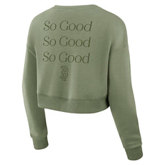 Boston Red Sox Fanatics Women's Studio Cropped Pullover Sweatshirt - MLB Pullover