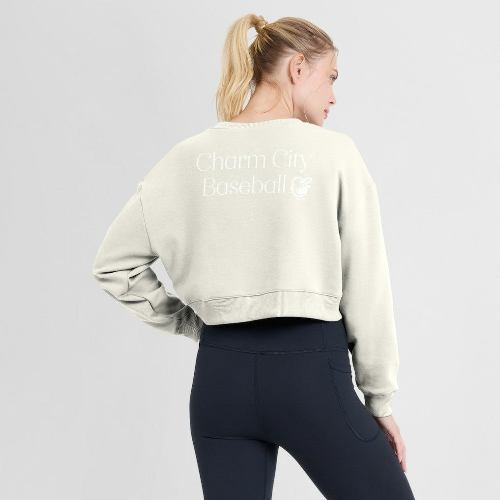 Baltimore Orioles Fanatics Women's Studio Cropped Pullover Sweatshirt - MLB Pullover