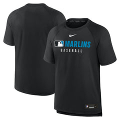 Miami Marlins Nike Authentic Collection Pregame Raglan Dri-FIT T-Shirt - MLB T-shirts