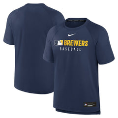 Milwaukee Brewers Nike Authentic Collection Pregame Raglan Dri-FIT T-Shirt - MLB T-shirts