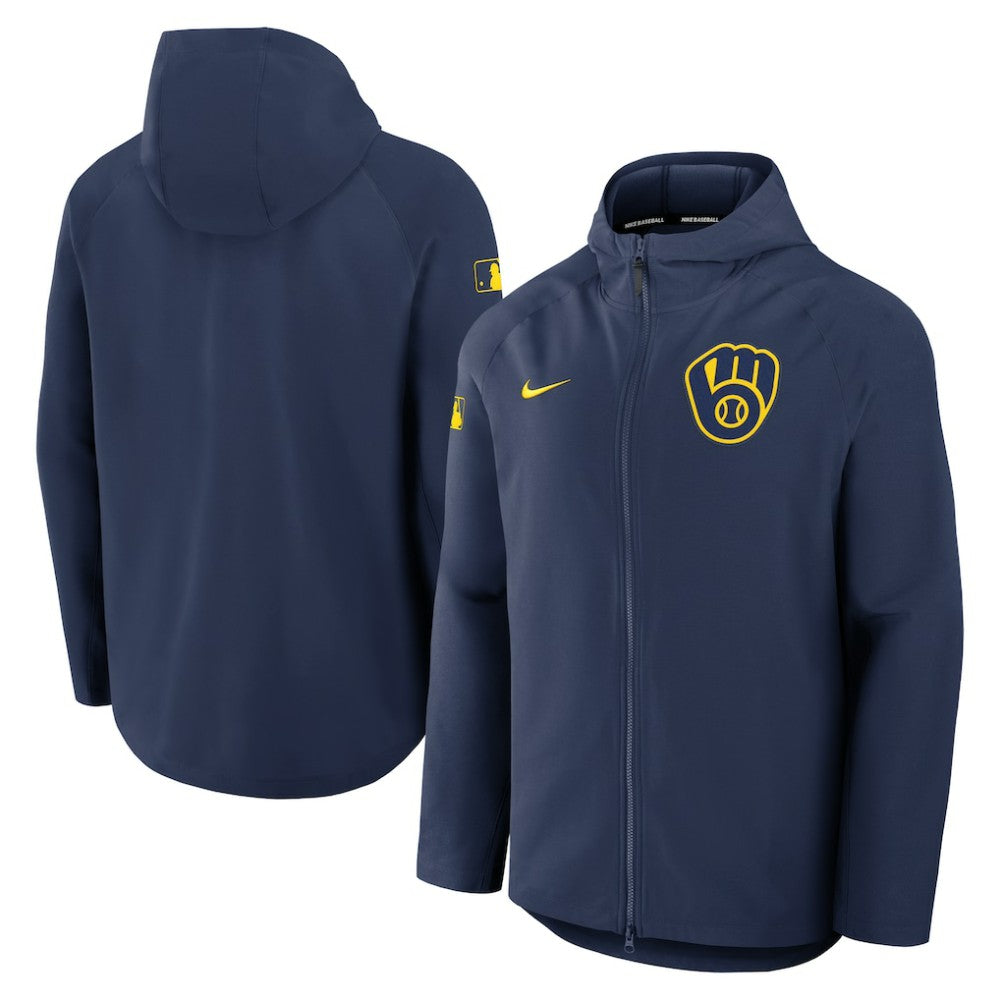 Milwaukee Brewers Nike Authentic Collection Raglan Performance Full-Zip Jacket - MLB Jackets