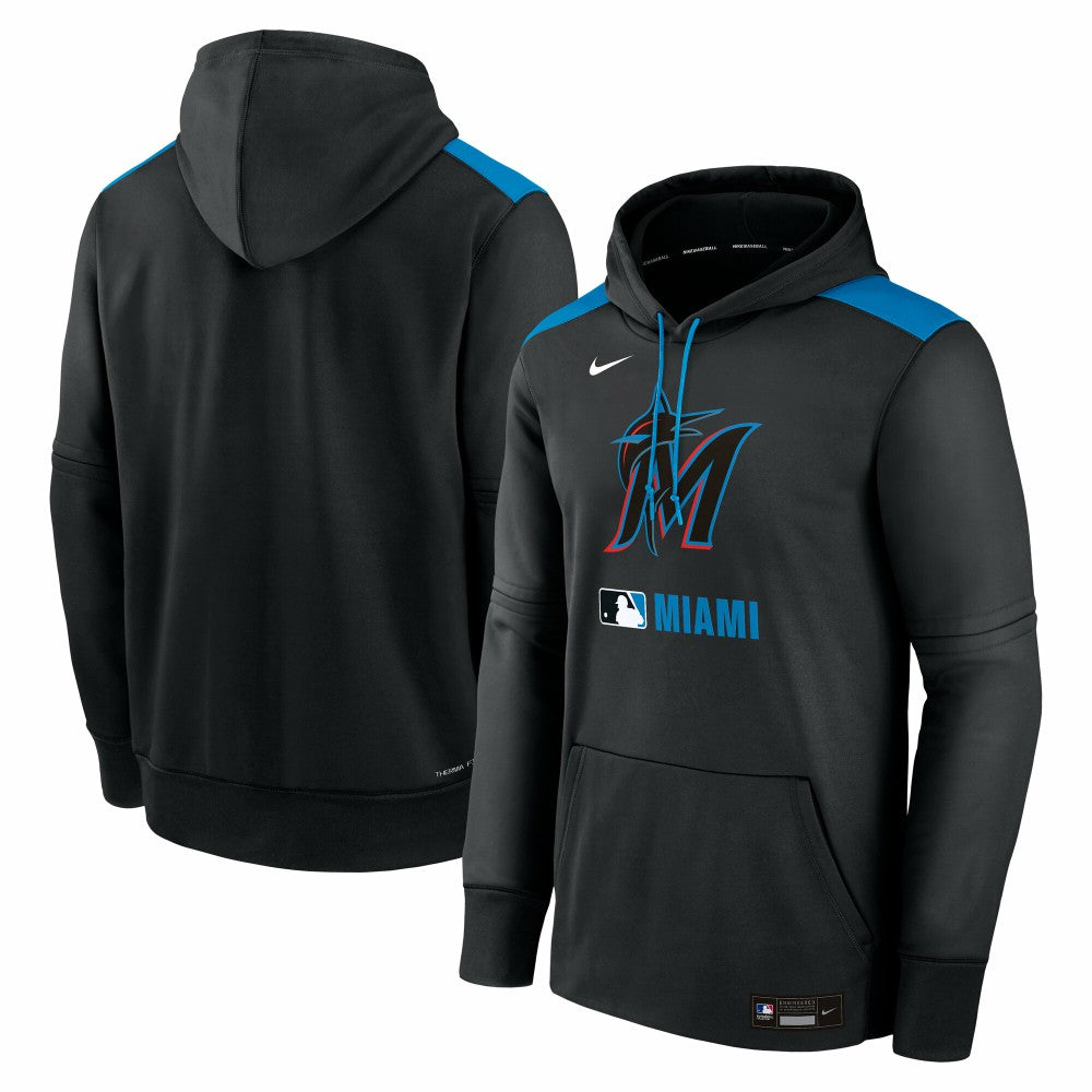 Miami Marlins Nike Authentic Collection Performance Pullover Hoodie - MLB Hoodies