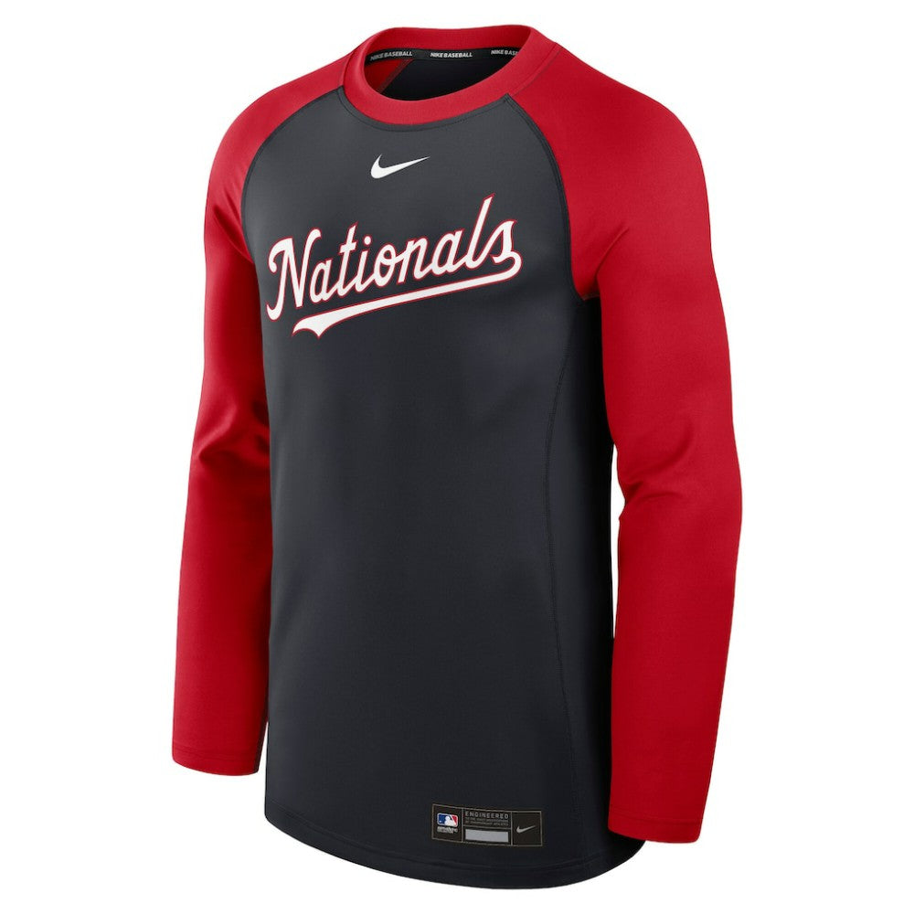 Washington Nationals Nike Authentic Collection Game Time Raglan Dri-FIT Long Sleeve T-Shirt - MLB T-shirts