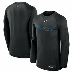 Miami Marlins Nike Authentic Collection Game Time Raglan Dri-FIT Long Sleeve T-Shirt - MLB T-shirts