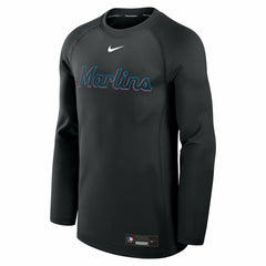 Miami Marlins Nike Authentic Collection Game Time Raglan Dri-FIT Long Sleeve T-Shirt - MLB T-shirts